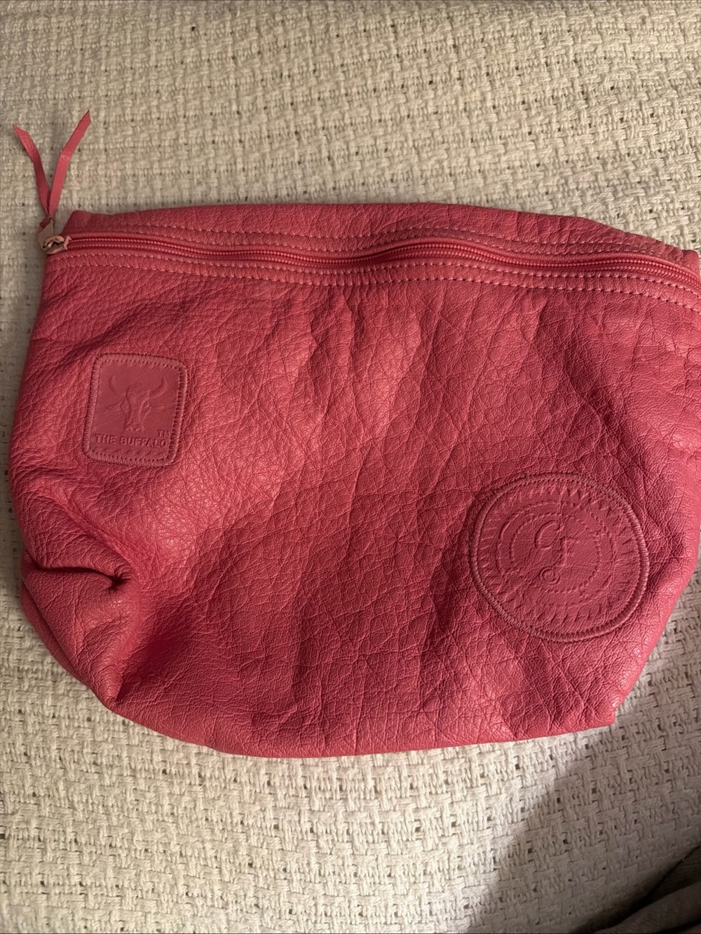 Carlos Falchi Coral Pink Leather Wristlet Clutch